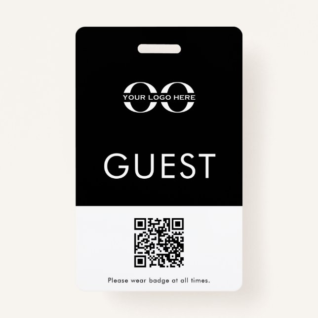 Custom Guest Badge Logo QR Code (Front)