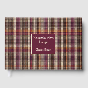 Custom Guest Book Gingham Style Vacation Rentals