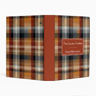 Custom Guest Information Gingham Vacation Rentals Mini Binder