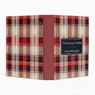 Custom Guest Information Gingham Vacation Rentals Mini Binder