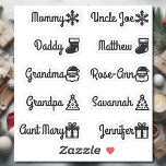 Custom Guest List Names Cute Christmas Symbols Sticker<br><div class="desc">Elevate any occasion with our stunning design featuring two unique tiny christmas symbols personalized with your names. Ideal for christmas parties,  birthday parties,  and beyond! Effortlessly customize these stickers with your names or text. - designed with ❤ by Zaubershirts -</div>