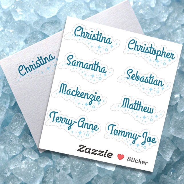 Custom Guest List Names Cute Glitter Stars Clouds Sticker (Creator Uploaded)