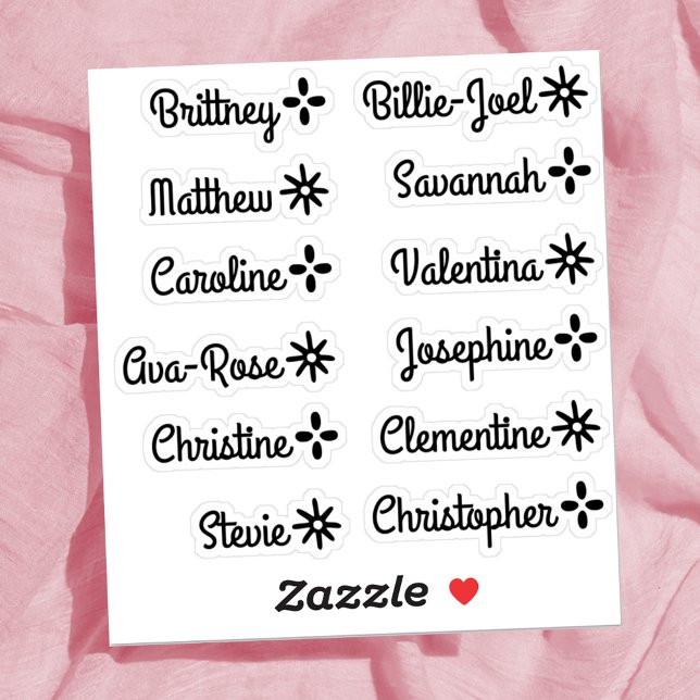 Custom Guest List Names Cute Stars Handlettering  Sticker (Creator Uploaded)