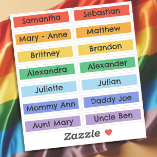 Custom Guest List Names Rainbow Pride Flag  Sticker