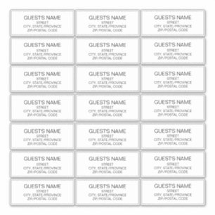 Custom Guests Address Labels Black And White