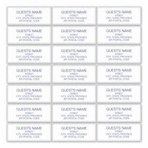 Custom Guests Address Labels Navy Blue