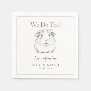 Custom Guinea Pig Wedding Sketch Vintage Modern Napkins