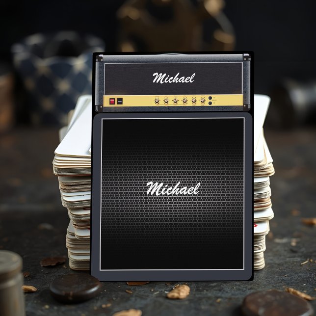 Custom Guitar Amp Musicians Guitarist Rock Music Poker Cards (Personalized amp stack playing cards with musician's name, for rock music fans and guitar players)