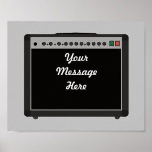 Custom Guitar Amplifier Rock and Roll Themed Poster