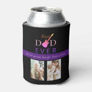 Custom Guitar Best Dad Ever Photo Collage Can Cooler