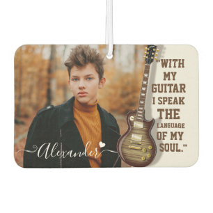 Custom Guitar Lover Photo Gift with Name Air Freshener