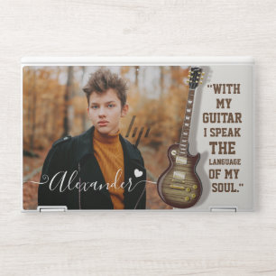 Custom Guitar Lover Photo Gift with Name HP Laptop Skin