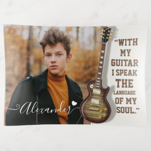 Custom Guitar Lover Photo Gift with Name Trinket Tray