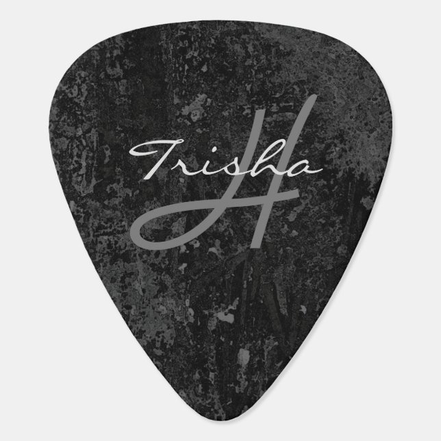 Custom Guitar Pic - Black Mix - HAMbyWG Guitar Pick (Back)