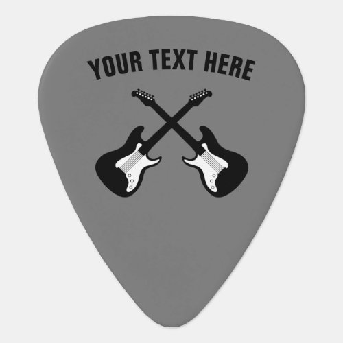 Custom guitar pick with music instrument logo