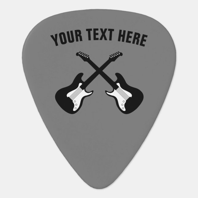 Custom guitar pick with music instrument logo (Front)