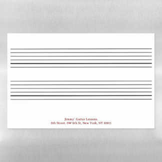 Custom Guitar Tab Magnetic Dry Erase Sheet