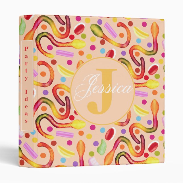Custom Gummy Candy  3 Ring Binder (Front/Spine)