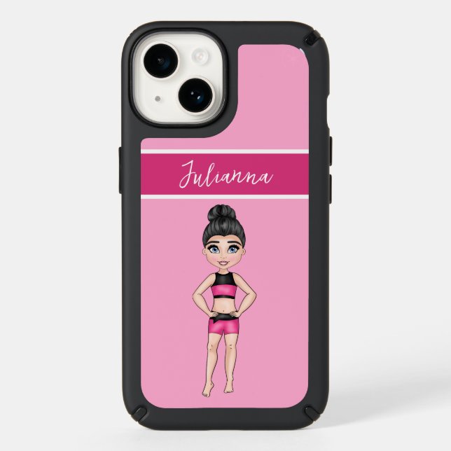 Custom Gymnastics Pink Gymnast Athlete Expressive Speck iPhone Case (Front)