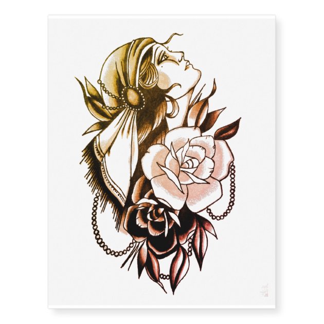 6 Pieces/Lot 3D Realistic Large Flower Temporary Tattoos For Women Body Art  Arm Geometric Tattoo Stickers Adults Fake Waterproof Tatoo Legs Sketch Sexy  Girl Peach Lily - Walmart.com