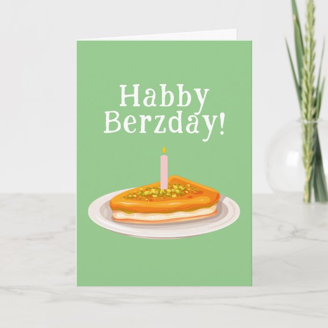 Custom Habby Berzday Knafeh Funny Arab Card (Front)