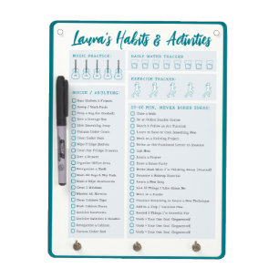 Custom Habit Tracker Activity Ideas & Goal Maker Dry Erase Board