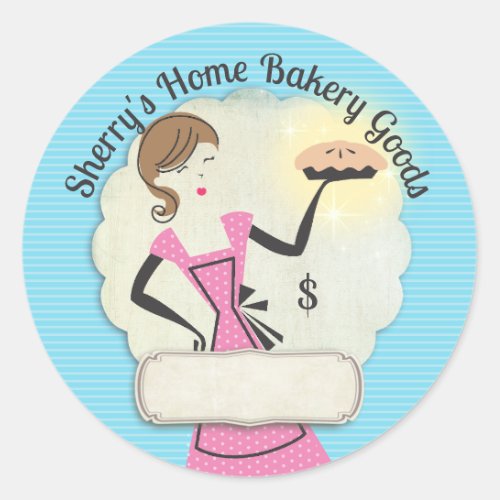 Custom hair color pies baking bakery package price classic round sticker