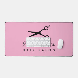 Custom hair stylist salon or barber shop counter desk mat