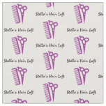 Custom Hairdresser Purple Scissor Comb Fabric