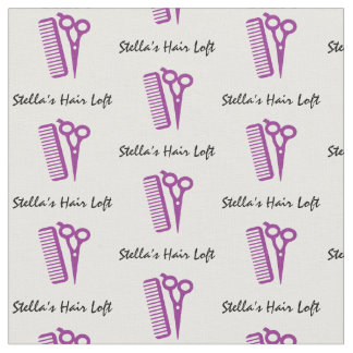 Custom Hairdresser Purple Scissor Comb Fabric