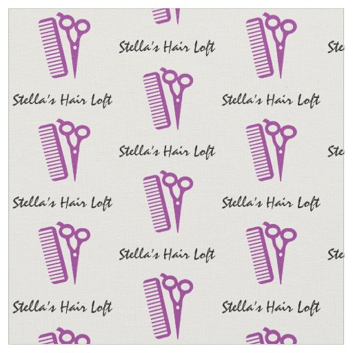 Custom Hairdresser Purple Scissor Comb Fabric