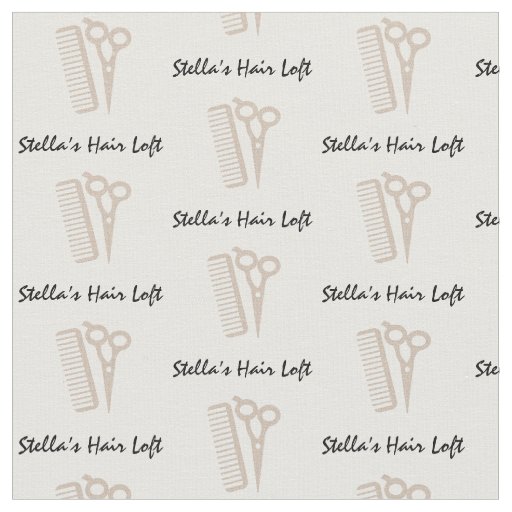 Custom Hairdresser Tan Scissor Comb Fabric