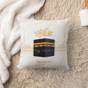 Custom Hajj Mabrour Personalized Kaaba I Throw Pillow