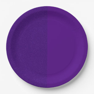 Custom Half-Glitter Half-Matte Purple Paper Plate