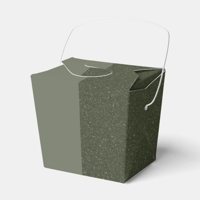Custom Half & Half Moss Green Favor Box (Front Side)