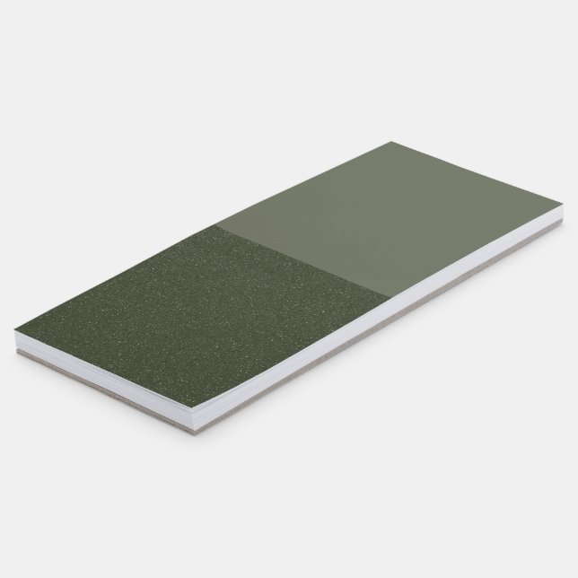 Custom Half & Half Moss Green Magnetic Notepad (Angled)