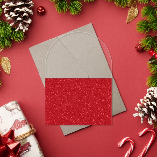 Custom Half Tomato Red Noise Acrylic Invitation (Insitu (Holiday))