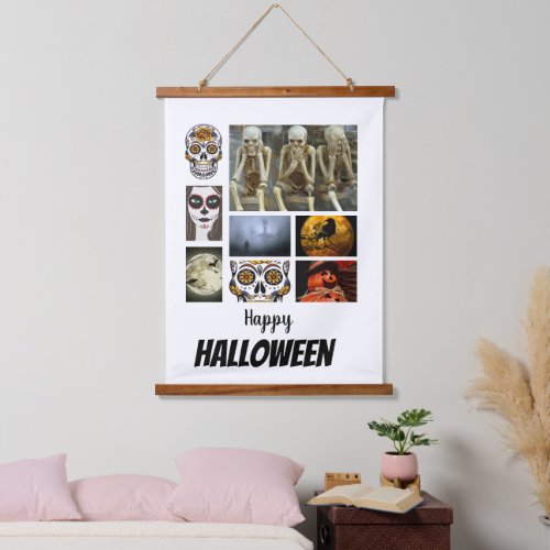 Custom Halloween 8 Photo Collage   Hanging Tapestry