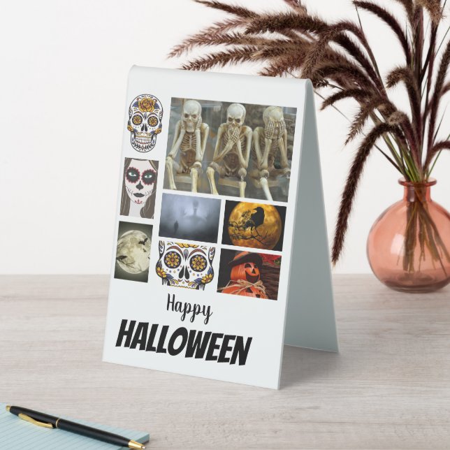 Custom Halloween 8 Photo Collage  Table Tent (In SItu (Table))