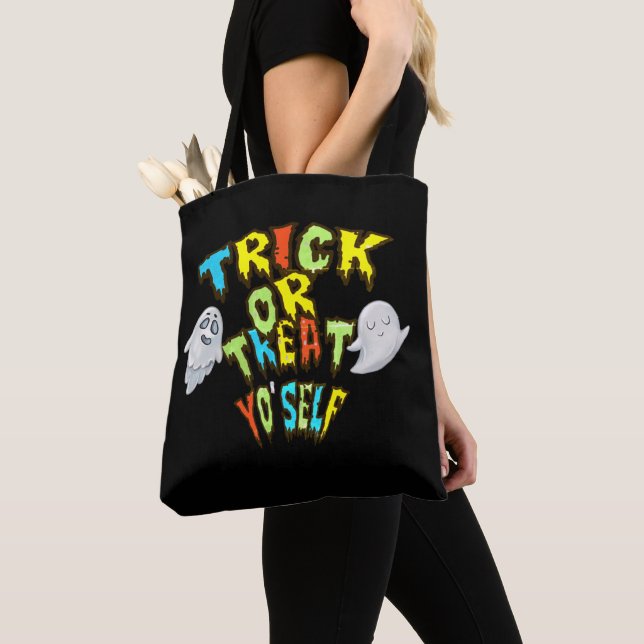 Custom Halloween Bags | Ghosts, Trick or Treat Bag (Close Up)