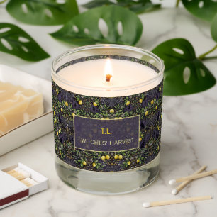 Custom Halloween Candle Gothic Botanical Lemon
