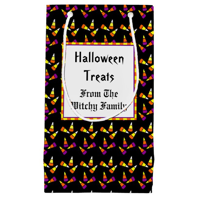 Custom Halloween Candy Corn Pattern Gift Bag