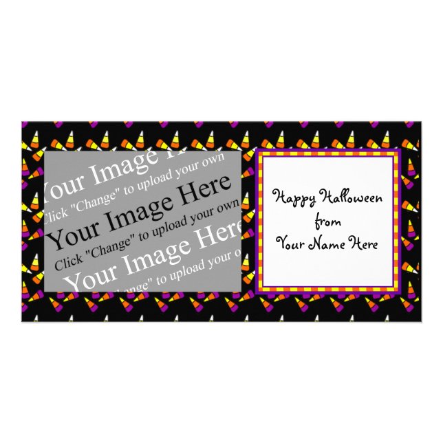 Custom Halloween Candy Corn Photo Card (Front)