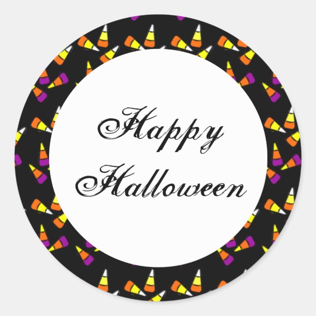 Custom Halloween Candy Corn Sticker (Front)
