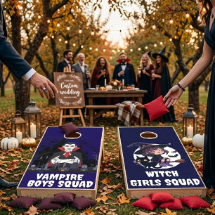 Custom Halloween Cornhole Board Set Fall Wedding