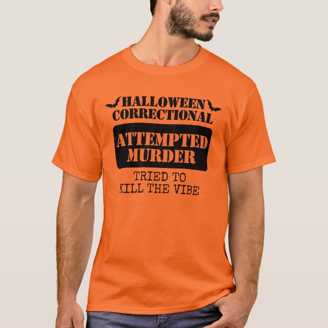 Custom Halloween Correctional Inmate Group  T-Shirt (Front)