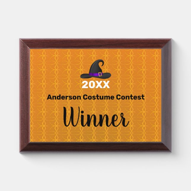 Custom Halloween Costume Contest Award Plaque (Horizontal)