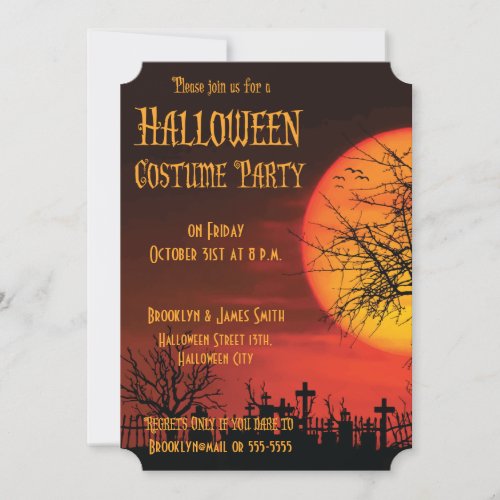 Custom Halloween Costume Party Invitations Ticket