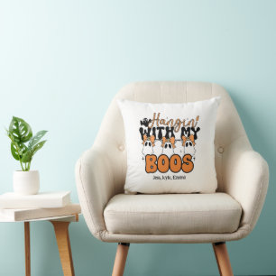 Custom Halloween Hangin' with my Boos Throw Pillow