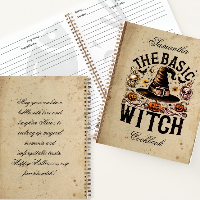 Custom Halloween Hat Skull Bats Spider Web Witchy Notebook (Creator Uploaded)